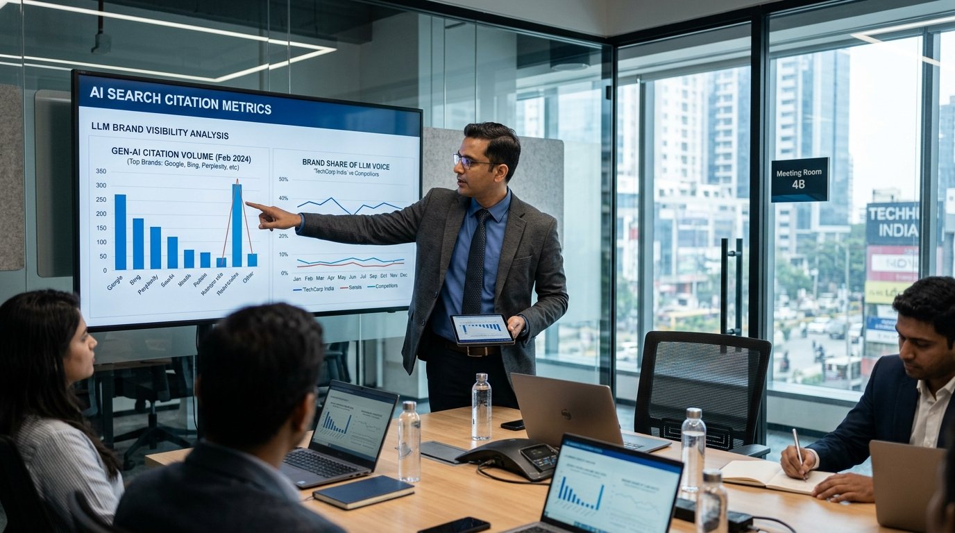 FutureTech AI Search and GEO Optimization Lab in India analyzing LLM brand citation metrics