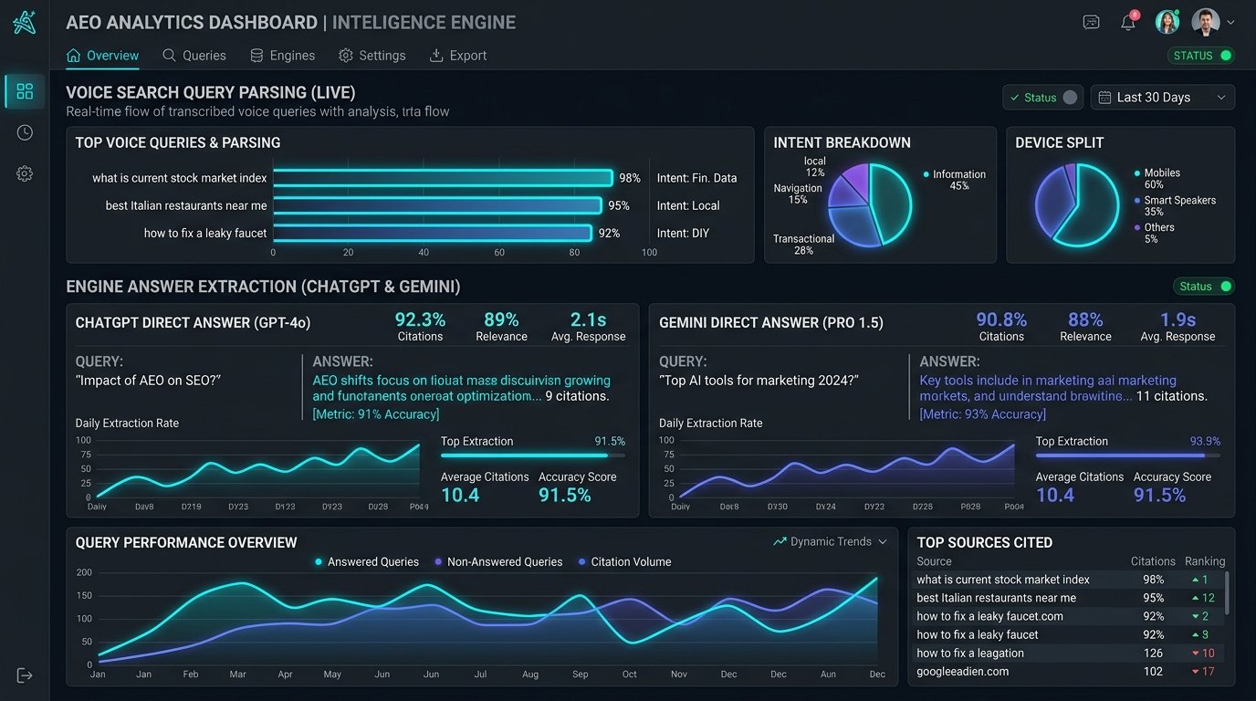AEO Agency in India Voice Search and Answer Engine Extraction Dashboard