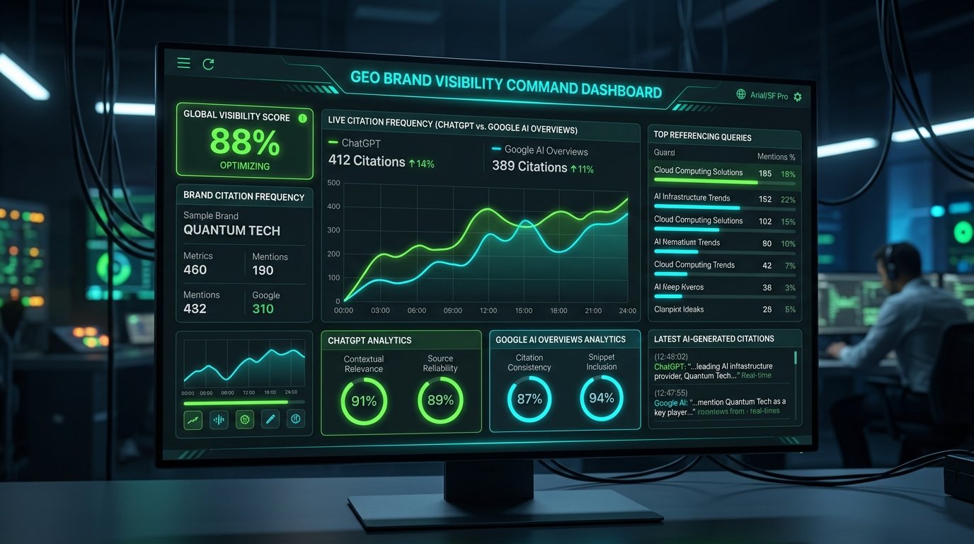 GEO Agency in India Generative Engine Optimization AI Brand Visibility Dashboard