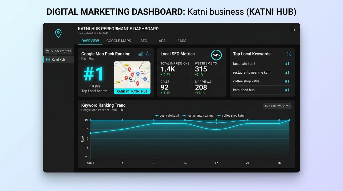 SEO Agency Katni Google Map Pack Rank #1 Performance Dashboard